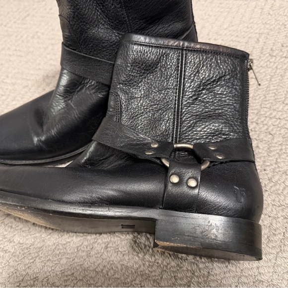 Frye Black Leather Ankle Boots - Picture 4 of 6